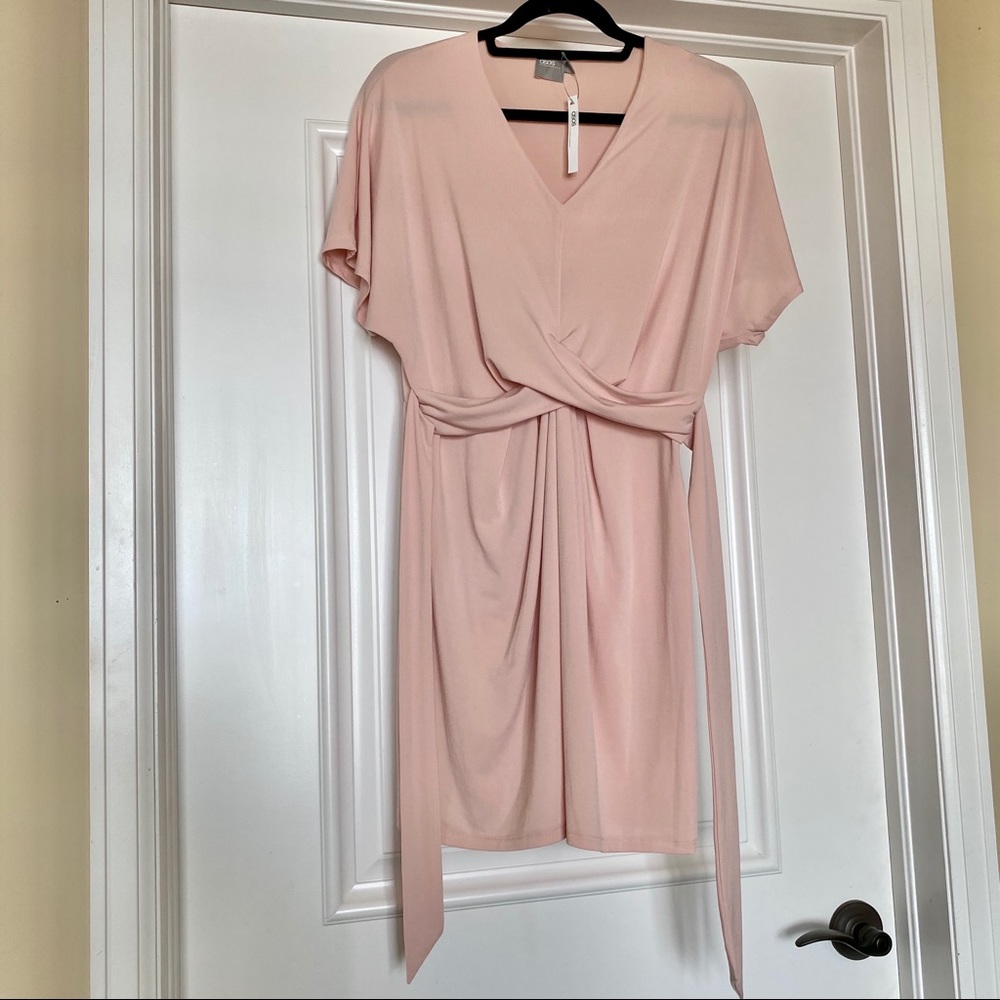 ASOS Wrap Dress In Crepe | Pink